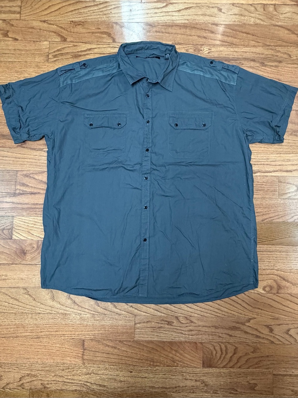 Sean John Men's Charcoal Gray Short Sleeve Button-Up Shirt Size 4XB